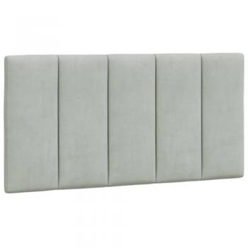 Light Gray Velvet Headboard Pillow 100 cm