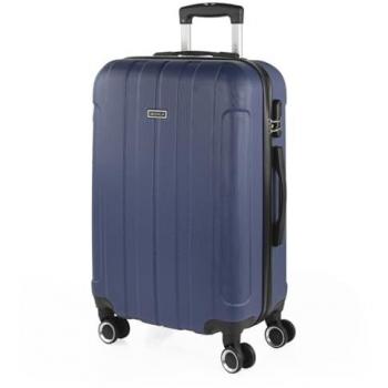 Maleta Mediana Itaca Rígida ABS con 4 Ruedas Giratorias y Candado de Combinación, Azul Vaquero