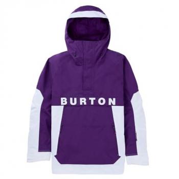 Burton Chaqueta de esquí Frostner 2L Anorak con capucha para hombre, color morado y blanco
