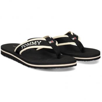 Tommy Hilfiger Chanclas Para Mujer Trenzadas Con Monotipo - Negro Talla 38