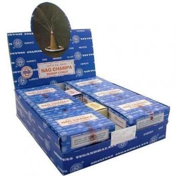 Set de 12 Conos de Incienso Nag Champa Satya con Base Incluida