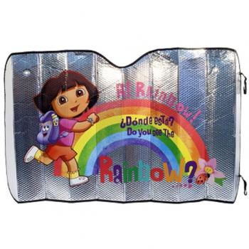 Parasol delantero aluminizado coche Dora la Exploradora esponja rojo 130x70 cm