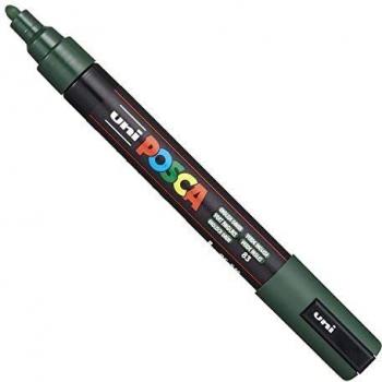 Marcador Posca PC-5M verde inglés - marcador de pintura base al agua - punta de bala 1.8-2.5mm - ancho de trazo 1.8-2.5mm - resistente a la luz -