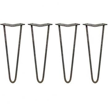 SKISKI LEGS - 4 Patas Horquilla para Mesa 35,5cm 2 Dientes de Acero Color Natural Espesor 10mm