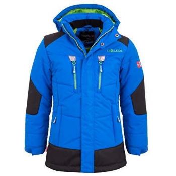 Trollkids Parka Infantil de Invierno con Forro Polar y Chaqueta de Esquí Narvik, Color Azul Medio/Verde Talla 14 años