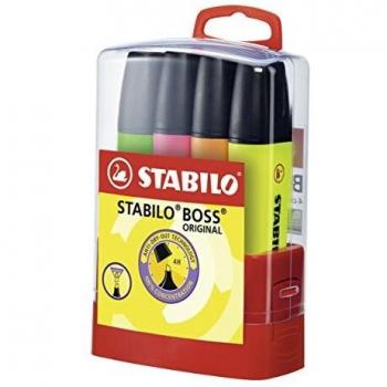 Marcador fluorescente STABILO BOSS - Estuche premium BOSSparade con 4 colores