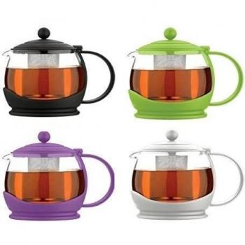 Grunwerg Cafe colores viejos 0.7L tetera de cristal con infusor en color blanco CPT-07W