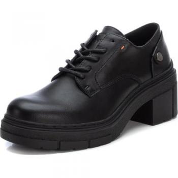 Zapato de Mujer Refresh 171988 Negro con Tacón Ancho y Cordones