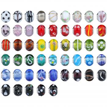 Luxbon 50 Charms Abalorios Cristal de Murano DIY Regalo Hacer Pulsera 5mm