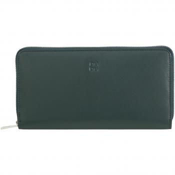 Dudu - Cartera grande de mujer de piel con cremallera RFID, cuero Nappa, cremallera alrededor, 14 bolsillos para tarjeta de crédito y agujeros para pantalones