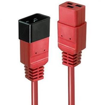 Prolunga IEC 230V C19 a C20, 3m, 1.50mm², 16A, color rojo