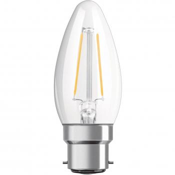 Osram Classic LED B22d Vela con Filamento Clara 4,8W 827 - Iluminación de Ambiente Cálido