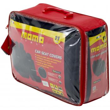 MOMO MOM-SC008BG Juego Completo Fundas Asientos, Negro/Gris