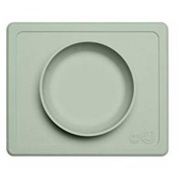 ezpz Mini Bowl 12 Meses +. Bol 100% de Silicona con Mantel Individual Incorporado para Bebés y Niños Pequeños, Salvia