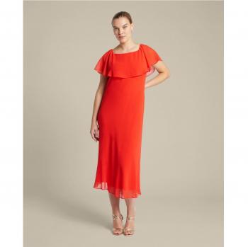 Vestido largo vaporoso con volante de Elena Mirò