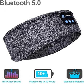 Auriculares Deportivos Bluetooth Diadema Fina Elástica Cómoda Inalámbrica y Máscara de Ojos para Dormir de Lado
