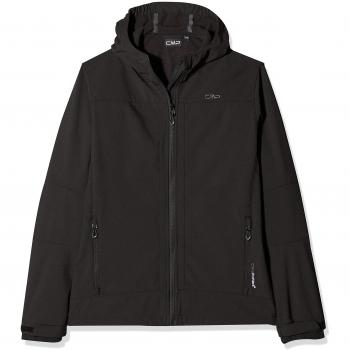 CMP Softshell Chaqueta con Capucha, Niños, Negro