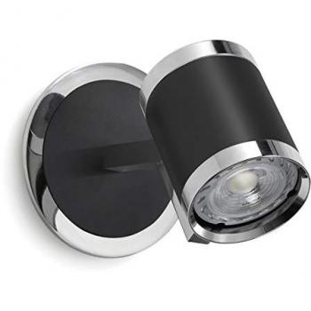 Aplique de pared ELKE GU10 50W Cromo Negro para interior IP20