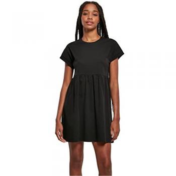 Urban Classics Ladies Organic Cotton Empire Valance Tee Dress - Black - XL