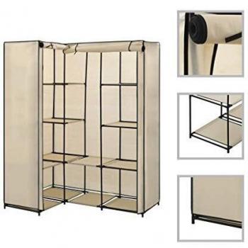 vidaXL Corner Wardrobe Cream 130x87x169 cm