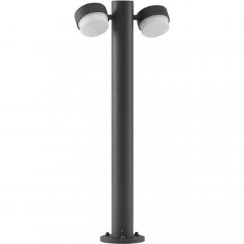 Bolardo luminoso Lucande Marvella, 2 luces, 75 cm, moderno, negro, aluminio, GX53
