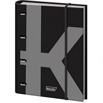 Dohe 45005 - Ksual, carpeta recambio A4 gomas, color negro