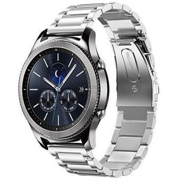 Sundaree Gear S3 Classic Correa,22MM Plata Metal Acero Inoxidable Reemplazo Banda Pulseras Repuesto Correa de Reloj Inteligente Smartwatch Correa para Samsung Gear S3 Classic R770