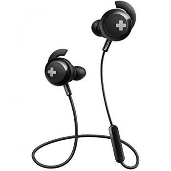 Philips SHB4305BK Bass+ Bluetooth Earphones, Wireless with Mic, Deep Bass, Ideal for Sport - Black