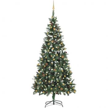 vidaXL Artificial Pre-lit Christmas Tree with Ball Set 210 cm