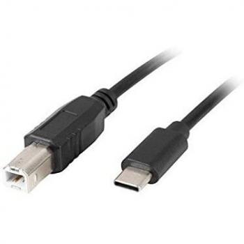 Cable USB LANBERG USB-C M A USB-B M 2.0 1.8M FERRITA Negro