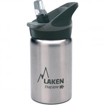 Laken Jannu Botella de Agua Térmica con Aislamiento de Vacío con Doble Pared de Acero Inoxidable 18/8. Hasta 24 Horas de Frío, Plateado, 350 ml