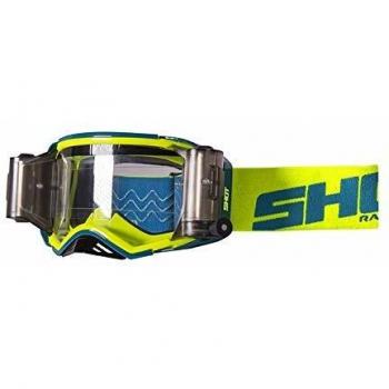 Máscara Cross SHOT Lite Roll Off Neon Yellow Blue Glossy