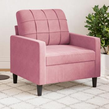 Sillón de terciopelo rosa 60 cm vidaXL
