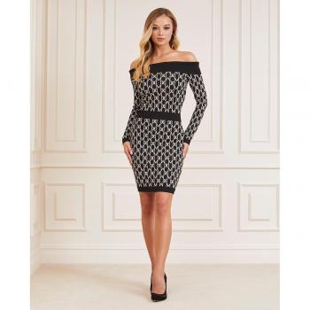 Marciano by Guess - Vestido Mini Ceñido Palabra de Honor con Estampado Integral 3BGK0F5751Z