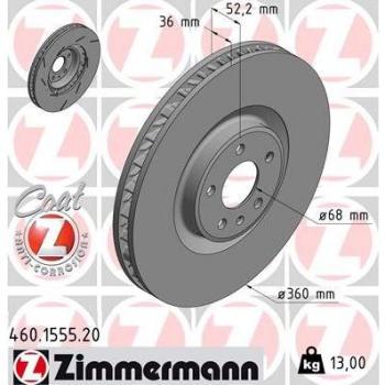 Disco de freno ZIMMERMANN 460.1555.20