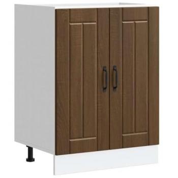 Gabinete Base para Lavabo Lucca en Madera Compuesta de Roble Marrón