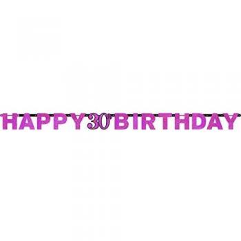 Amscan – 9900592 2,13 M celebración Happy 30th cumpleaños prismáticas carta Banner