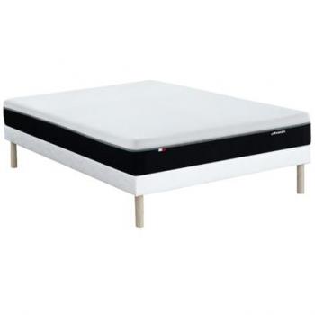Conjunto de somier tapizado de 160 x 200 cm + colchón ignífugo con muelles ensacados de 7 zonas y espuma viscoelástica de 29 cm - SIVA de YSMÉE
