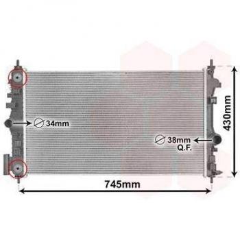 Enfriador de motor de Van Wezel, refrigerante, refrigerante, refrigerador de agua, 37012710