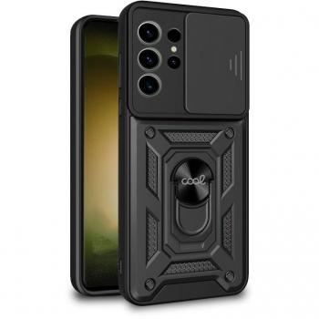Cool Funda Hard Ring Negra para Samsung Galaxy S23 Ultra