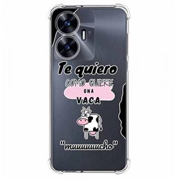 Funda Antigolpes de Silicona para Realme C55 con Diseño de Vaca