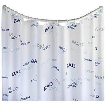 Barra de Ducha Curva Ajustable WENKO, 80 x 80 / 90 x 90 cm, Blanco, Aluminio y Plástico