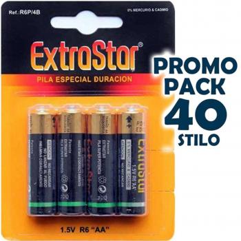 Paquete de 40 Pilas AA R6 1.5V - 10 Confecciones de 4 Pilas