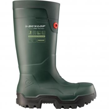 Dunlop FieldPRO Thermo+ Safety Wellington Unisex Green UK Size 12