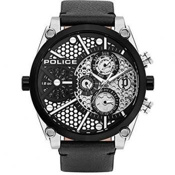 Police Unisex Adult Analogue Quartz Watch with Leather Strap PL15381JSTB.04A