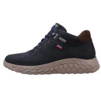 Botín Plano Callaghan 60100 Azul Hombre Autumn/Winter 23 - Cuero y Textil, Talla 45