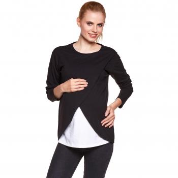 Be! Mama - Jersey - Cuello Redondo - Manga Larga - para Mujer Blanco y Negro 34/36