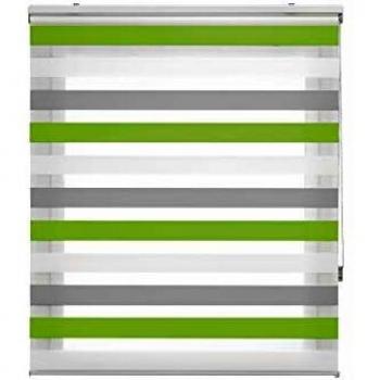 FirstlineGo Estor Noche y Dia traslucido Gris-Pistacho de 160 X 180 cm