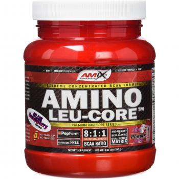 AMIX - Suplemento Alimenticio Amino LeuCore - Aminoácidos Ramificados en Polvo 390 g - Facilita la Recuperación Muscular - Estimula la Síntesis de Proteína - Sabor Arándanos