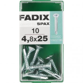 Tornillo Roscachapa Cabeza Plana Autotaladrante Zincado 4,8x25mm Fadix - Caja de 10 unidades